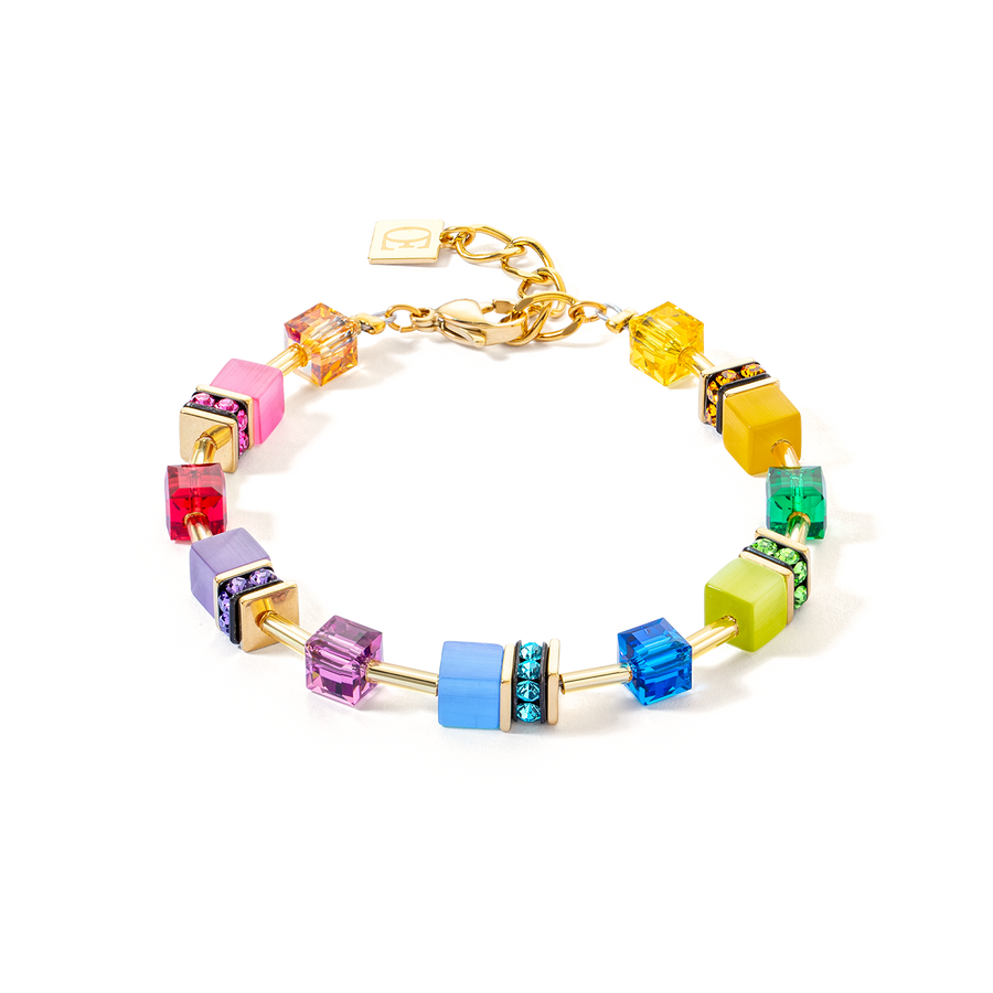 GeoCUBE® Iconic Layer Armband gold-rainbow