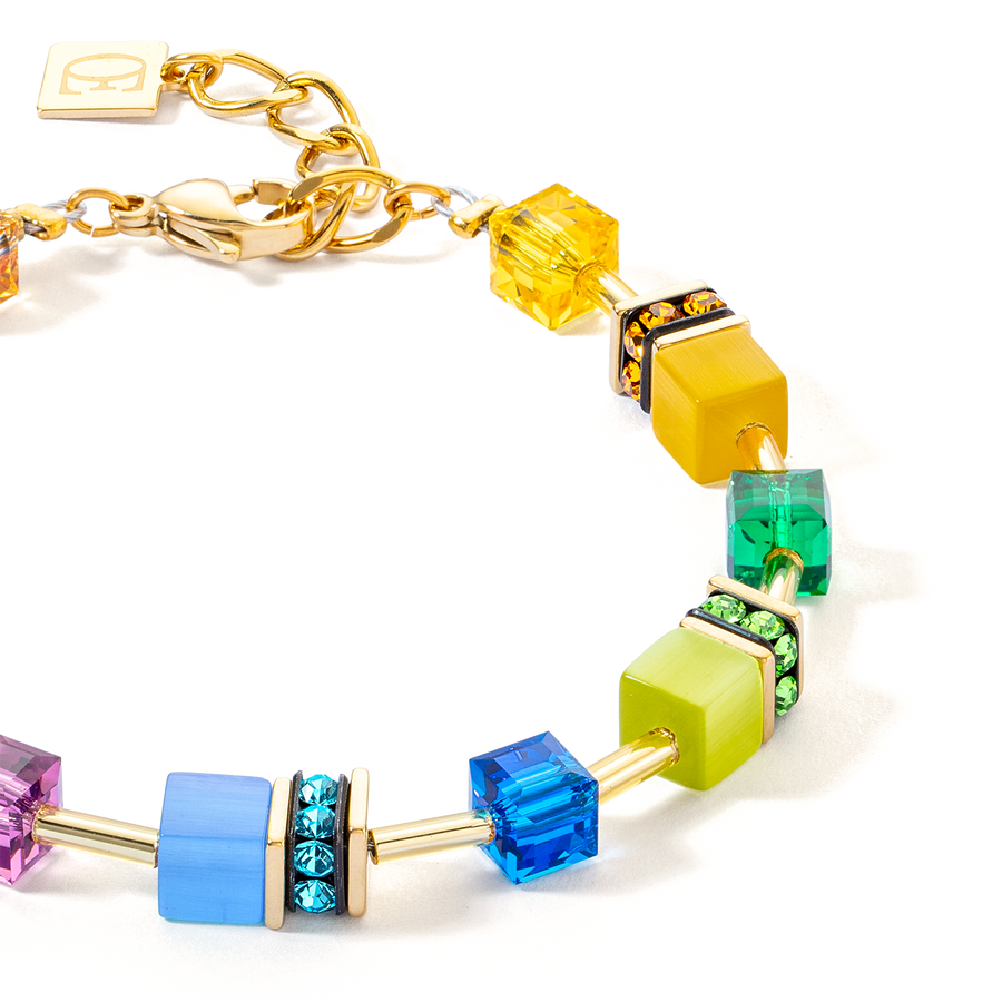 GeoCUBE® Iconic Layer Armband gold-rainbow