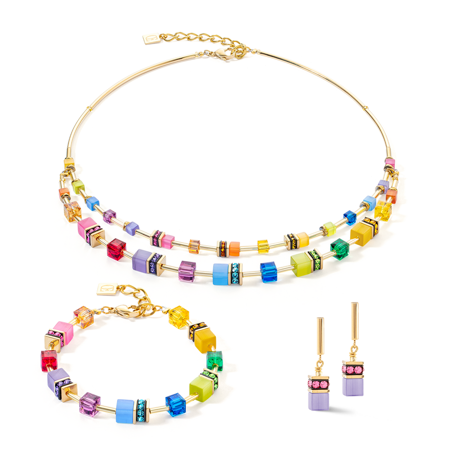 GeoCUBE® Iconic Layer Armband gold-rainbow