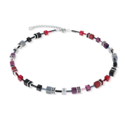 GeoCUBE® Iconic Halskette Ruby Noir silber von COEUR DE LION