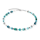 GeoCUBE® Iconic Halskette Teal silber