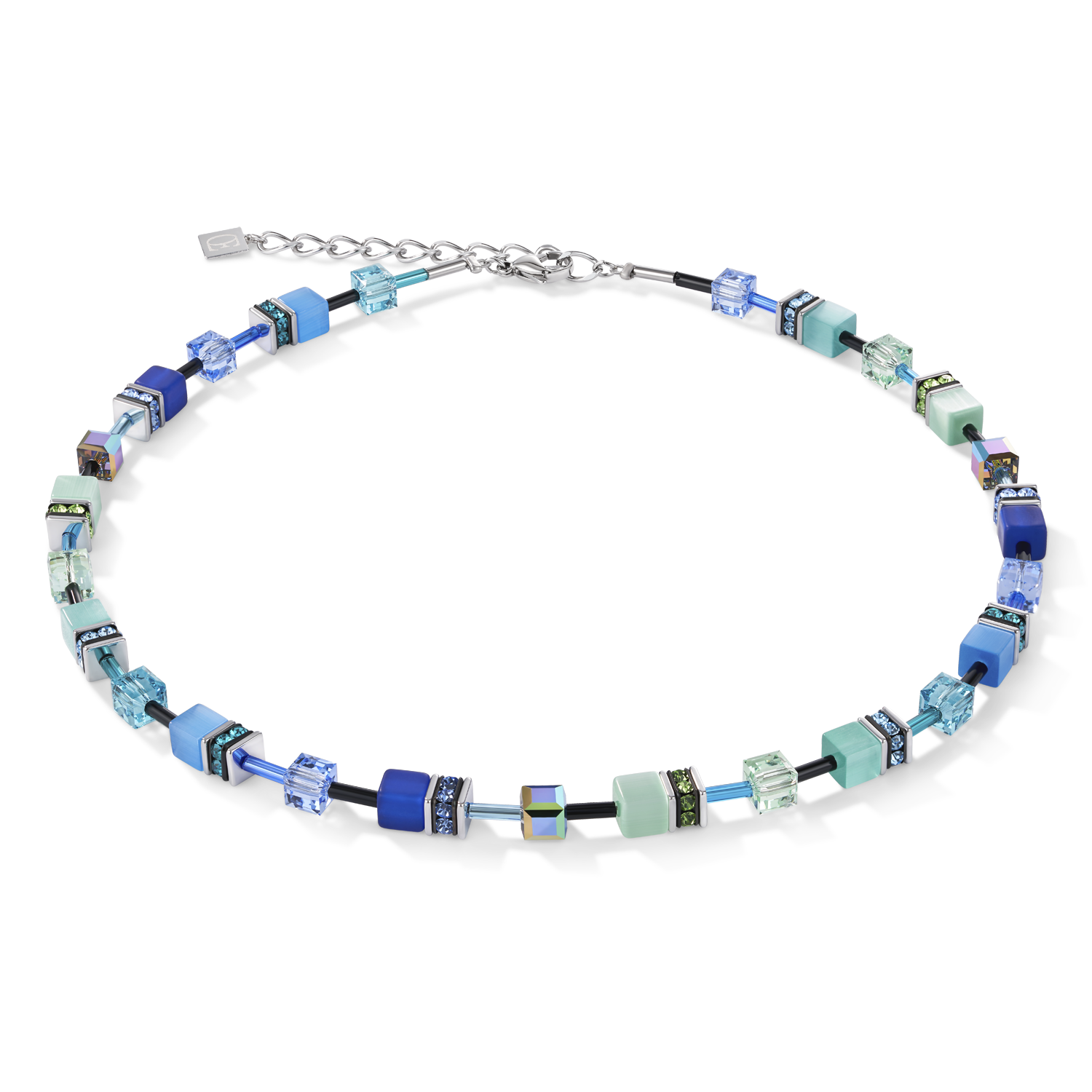 GeoCUBE® Halskette blau-grün