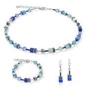 GeoCUBE® Halskette blau-grün von COEUR DE LION – im Set mit passenden Schmuckstücken