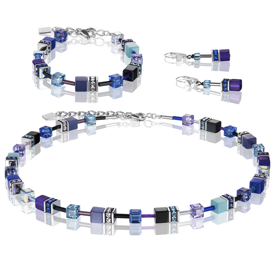 GeoCUBE® Halskette blau-lila