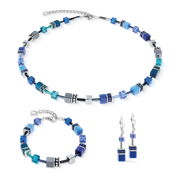 GeoCUBE® Iconic Halskette Azure Spirit silber von COEUR DE LION – im Set mit passenden Schmuckstücken