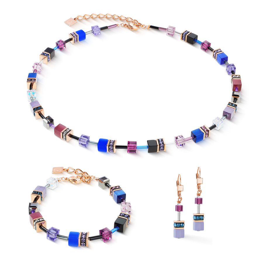 GeoCUBE® Iconic Halskette Blue Moon roségold