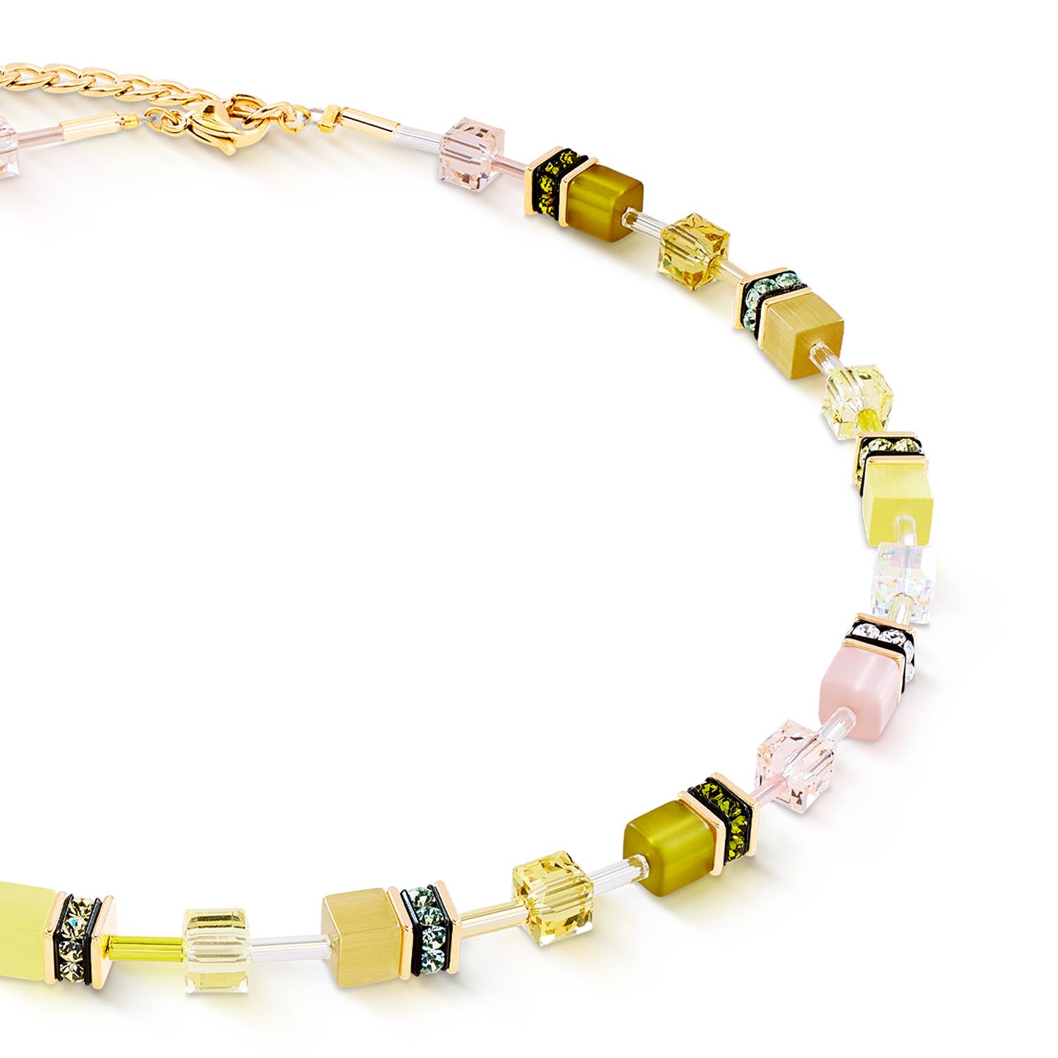 GeoCUBE® Iconic Halskette Olive Blossom von COEUR DE LION – Detailaufnahme