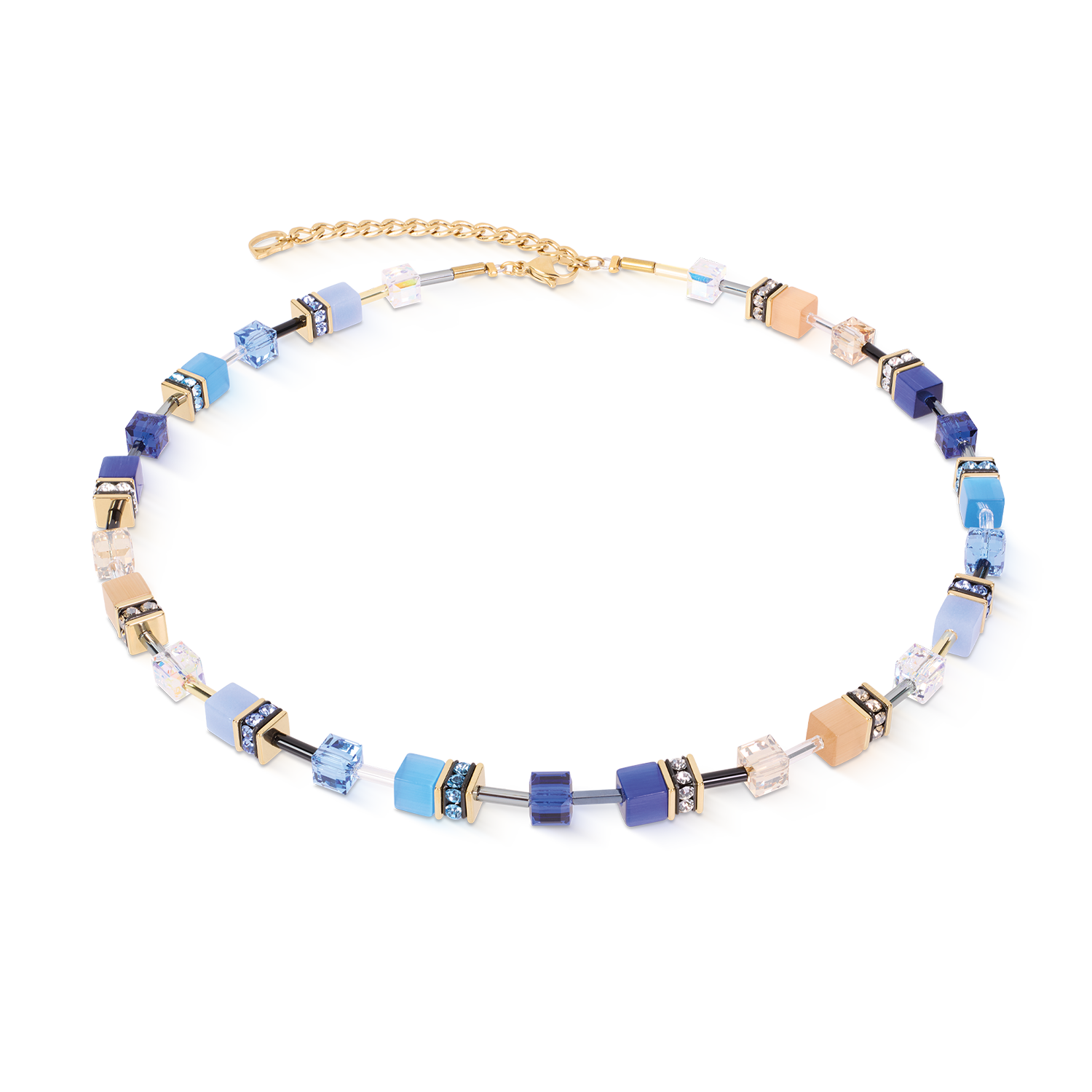 GeoCUBE® Iconic Halskette Azure Glow gold