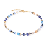 GeoCUBE® Iconic Halskette Azure Glow gold