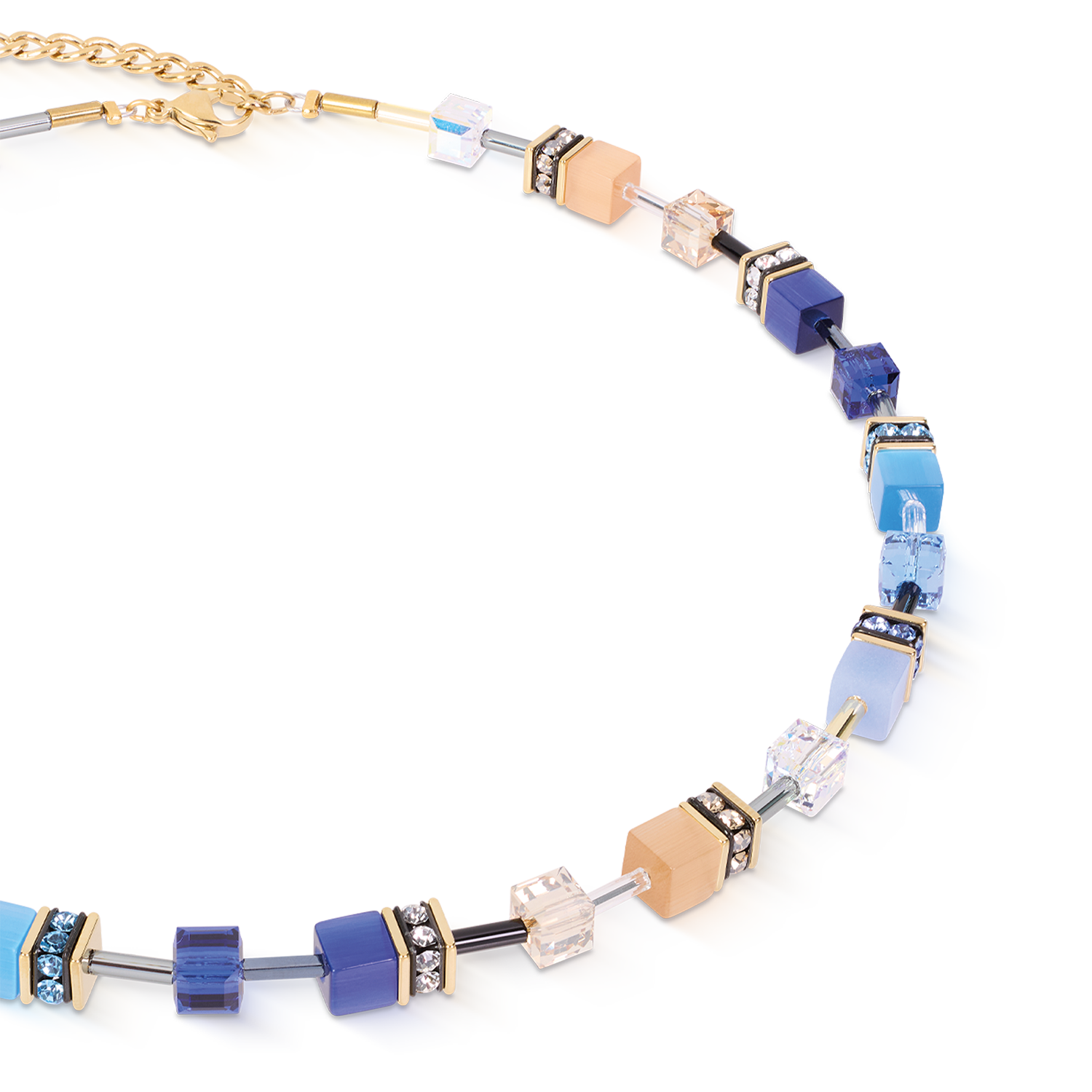 GeoCUBE® Iconic Halskette Azure Glow gold