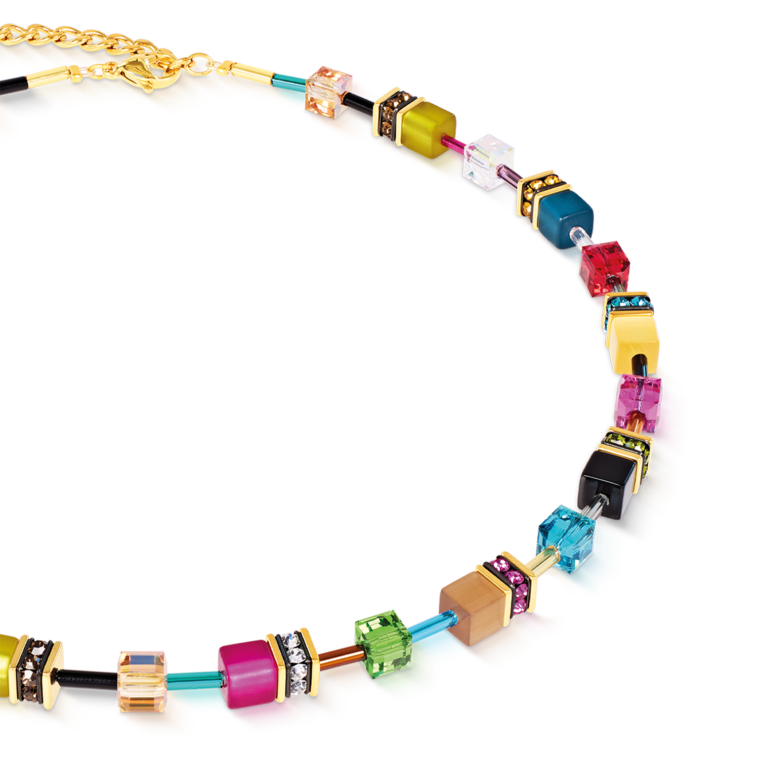 GeoCUBE® Iconic Halskette Multicolor Joy gold