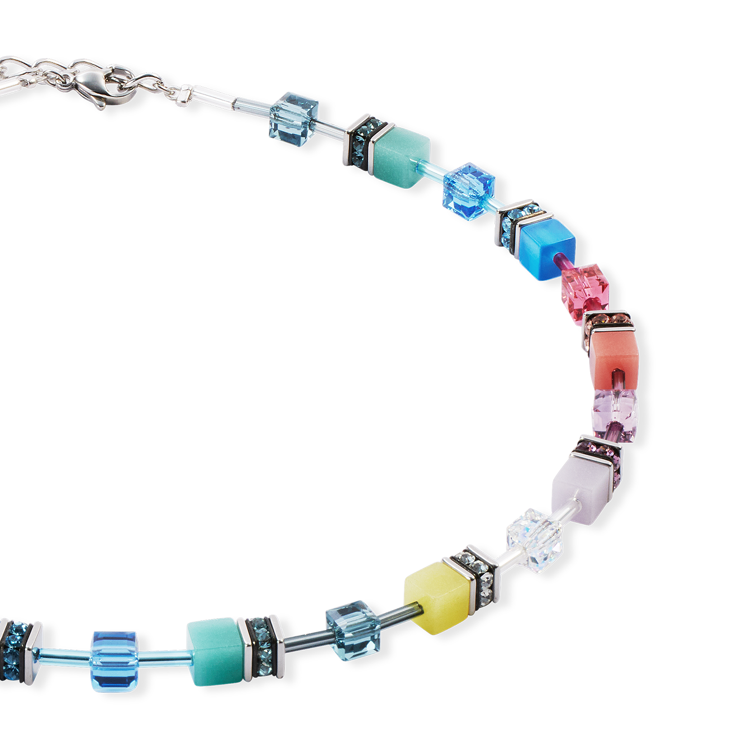 GeoCUBE® Iconic Halskette Magic silber von COEUR DE LION – Detailaufnahme