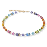 GeoCUBE® Halskette multicolor rainbow gold