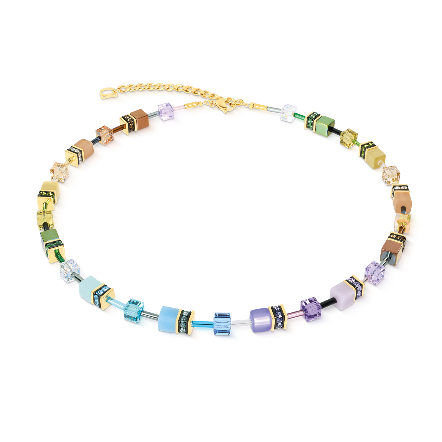 GeoCUBE® Iconic Halskette Multicolor Boho gold