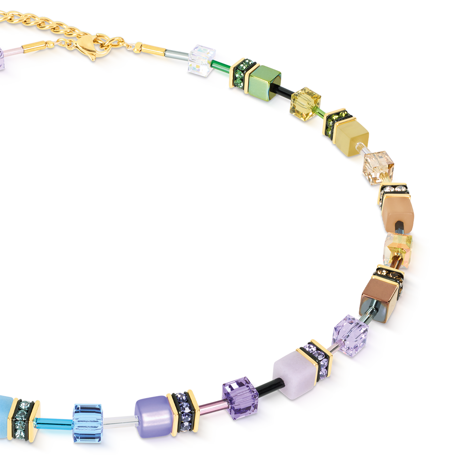 GeoCUBE® Iconic Halskette Multicolor Boho gold