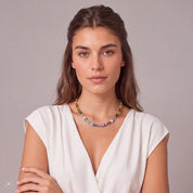 COEUR DE LION GeoCUBE® Iconic Halskette Multicolor Boho gold – am Model