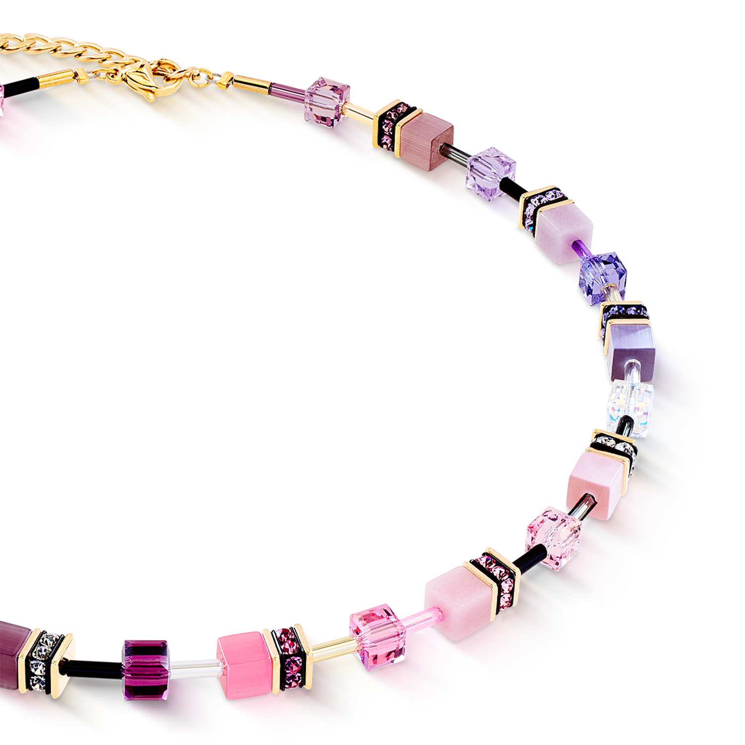 GeoCUBE® Iconic Halskette rosa-flieder von COEUR DE LION – Detailaufnahme