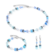 GeoCUBE® Iconic Halskette aqua-blau von COEUR DE LION – im Set mit passenden Schmuckstücken