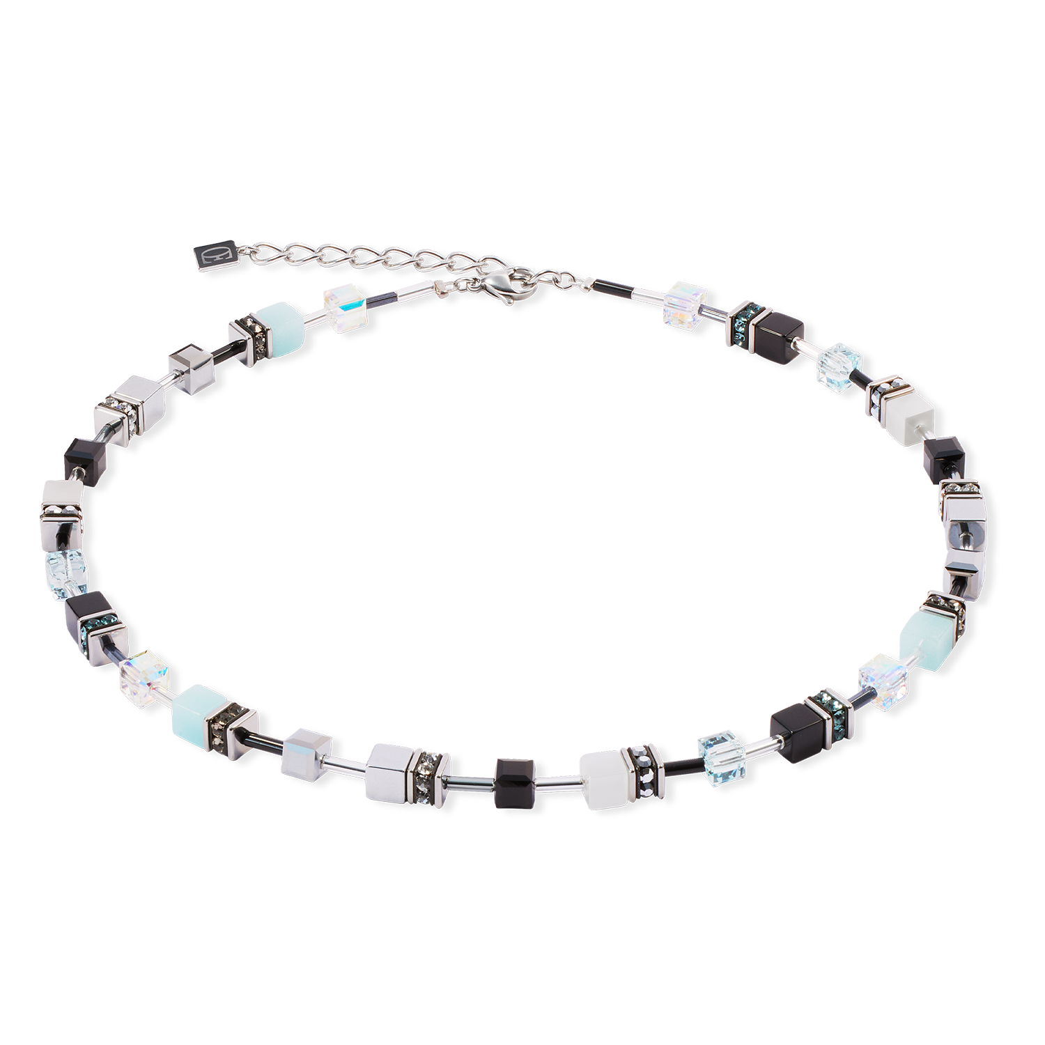GeoCUBE® Iconic Halskette Ice Serenity silber von COEUR DE LION