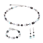 GeoCUBE® Iconic Halskette Ice Serenity silber von COEUR DE LION – im Set mit passenden Schmuckstücken