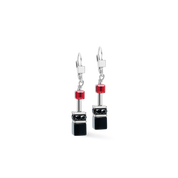 GeoCUBE® Iconic Ohrringe Ruby Noir silber von COEUR DE LION