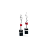 GeoCUBE® Iconic Ohrringe Ruby Noir silber