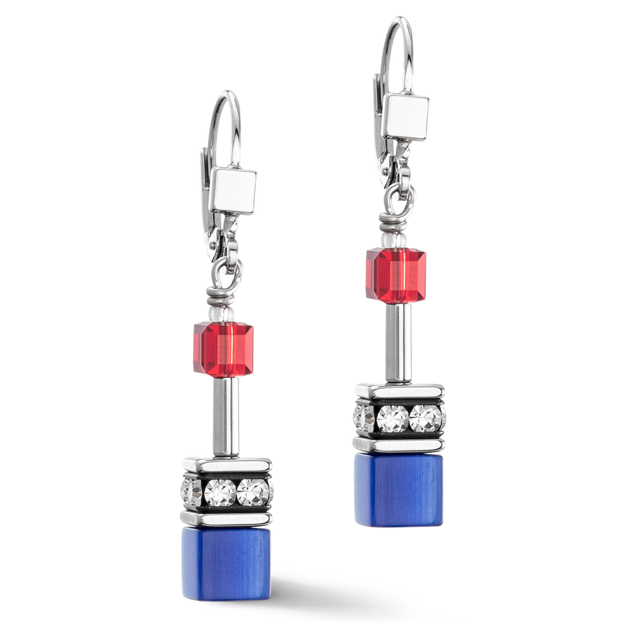GeoCUBE® Iconic Ohrringe silber-royal