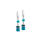 GeoCUBE® Iconic Ohrringe Teal silber von COEUR DE LION