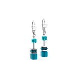 GeoCUBE® Iconic Ohrringe Teal silber