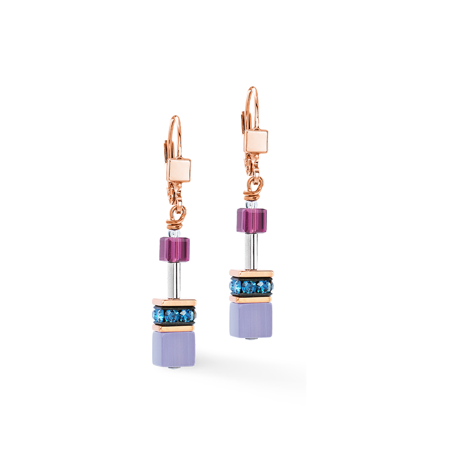 GeoCUBE® Iconic Ohrringe Blue Moon roségold