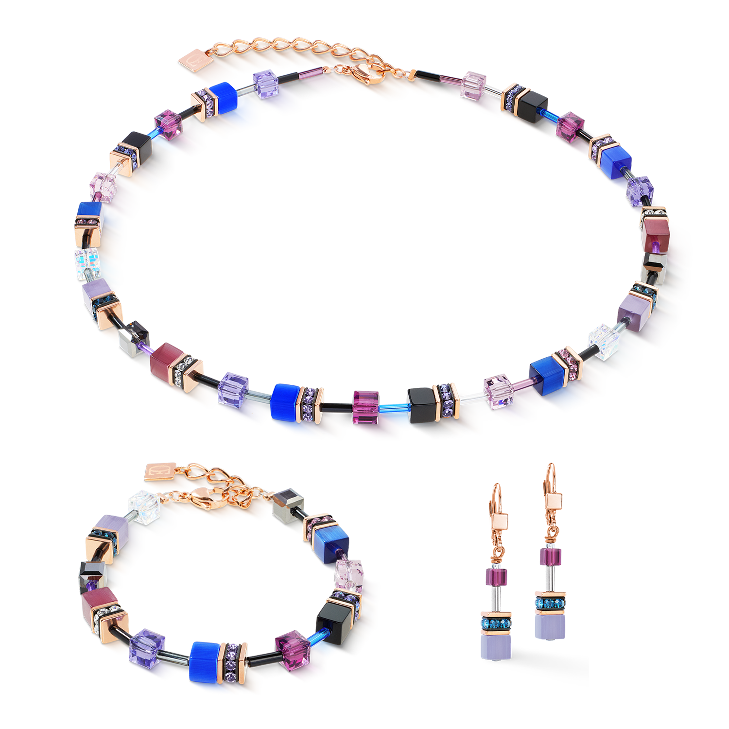 GeoCUBE® Iconic Ohrringe Blue Moon roségold