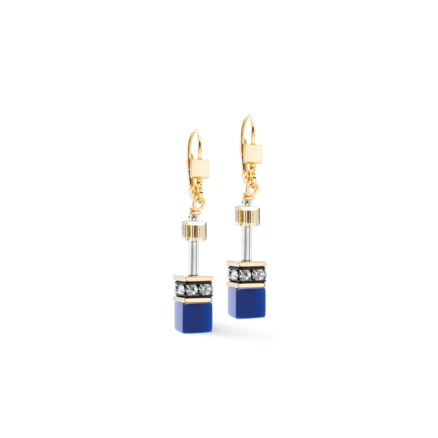 GeoCUBE® Iconic Ohrringe Azure Glow gold