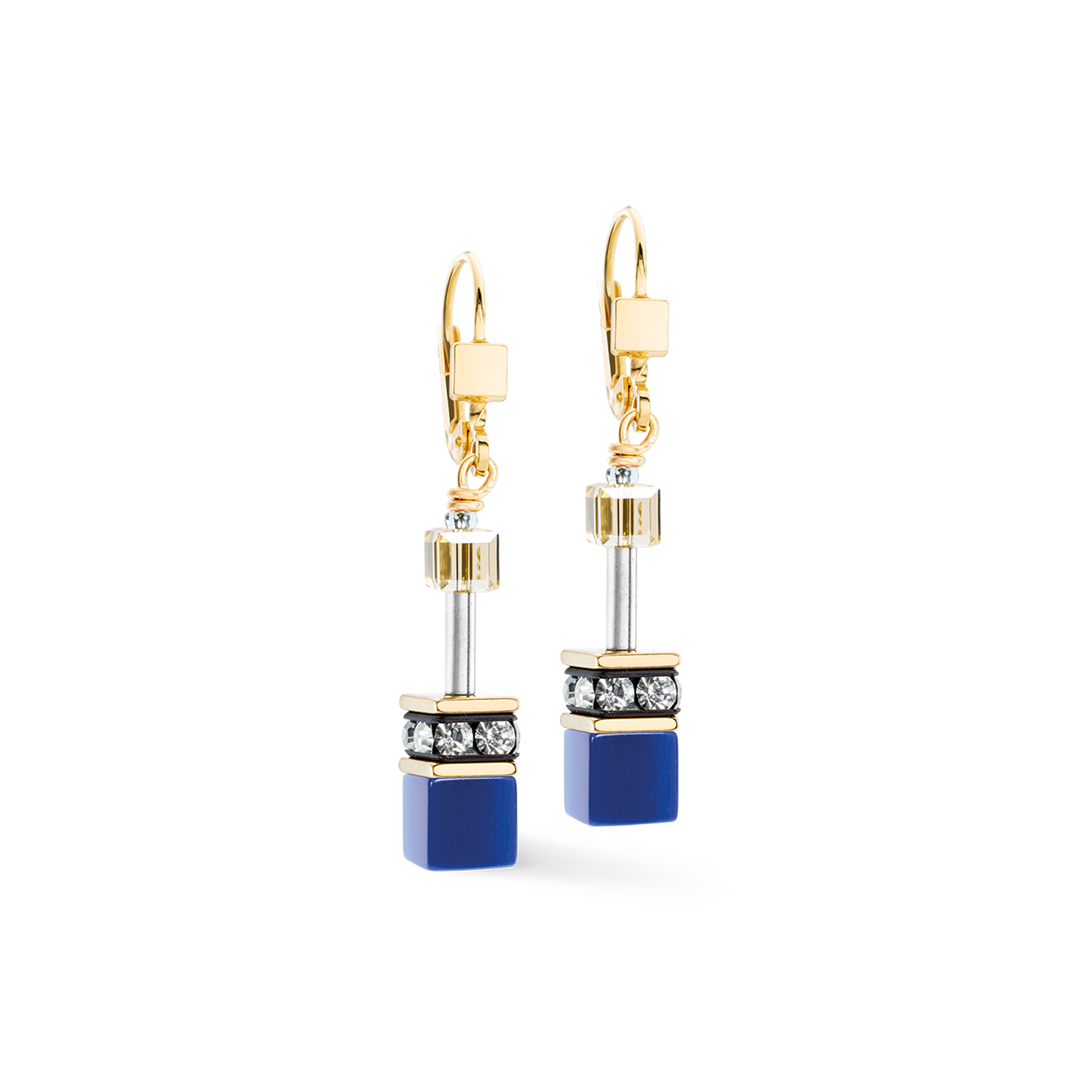 GeoCUBE® Iconic Ohrringe Azure Glow gold