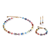 GeoCUBE® Iconic Ohrringe Festive gold-multicolor von COEUR DE LION – im Set mit passenden Schmuckstücken