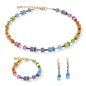GeoCUBE® Ohrringe multicolor rainbow gold von COEUR DE LION – im Set mit passenden Schmuckstücken