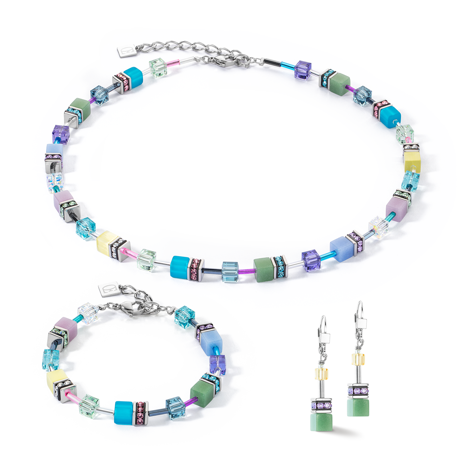 GeoCUBE® Iconic Ohrringe silber-ice pastels – COEUR DE LION