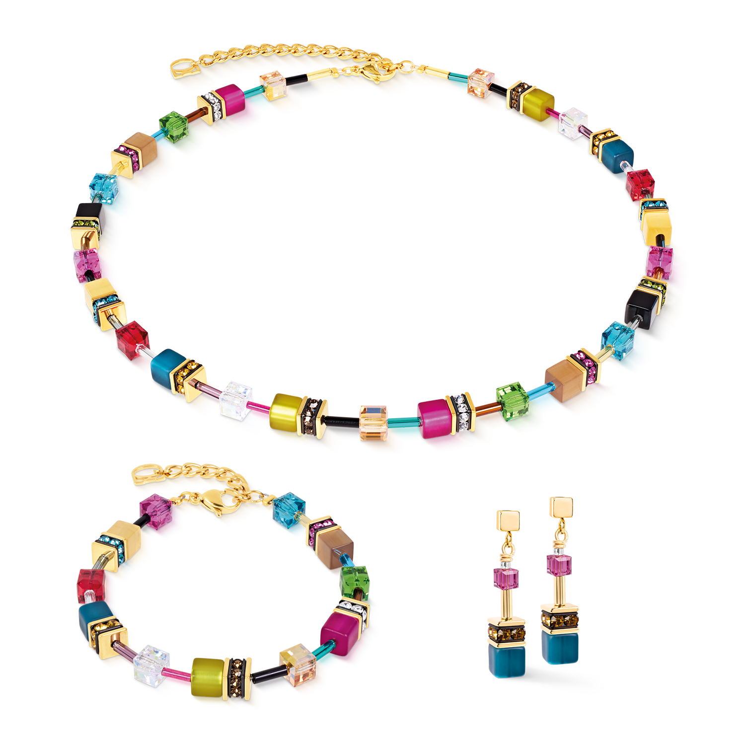 GeoCUBE® Iconic Ohrringe Multicolor Boho gold