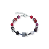 GeoCUBE® Iconic Armband Ruby Noir silber