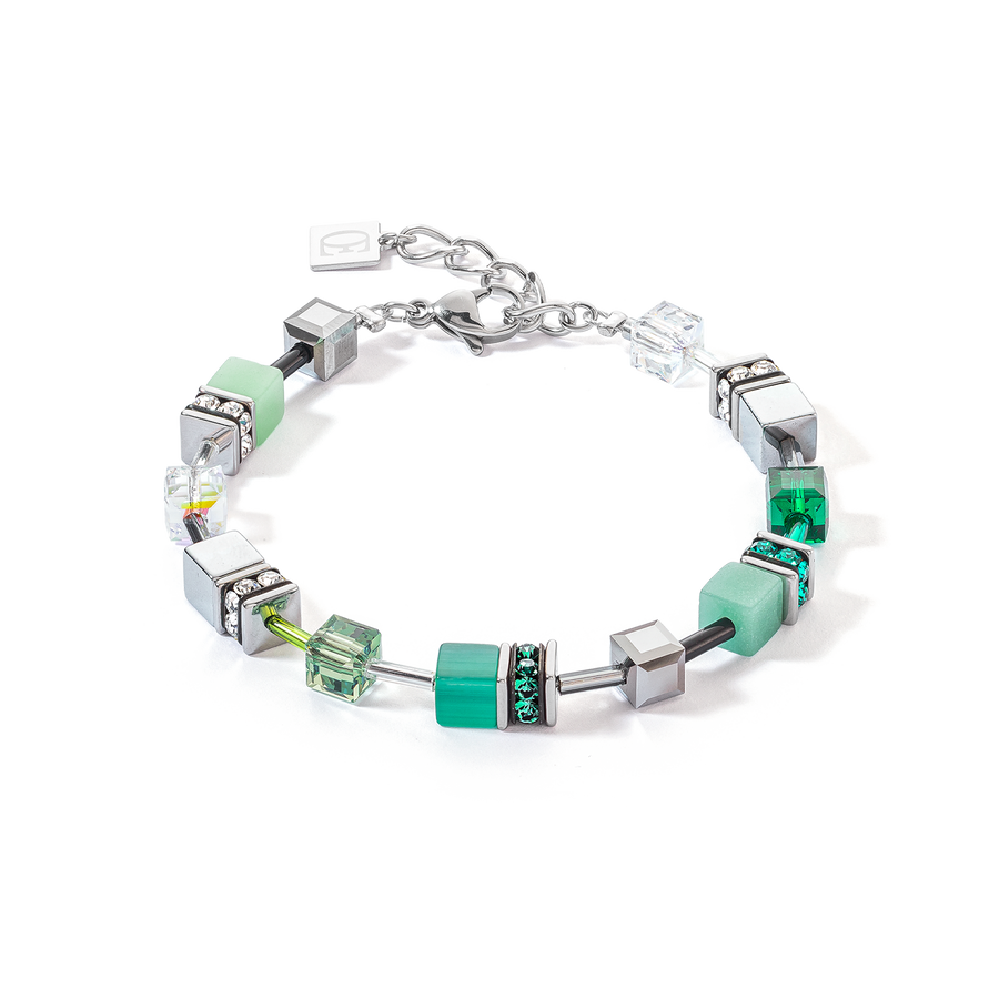 GeoCUBE® Iconic Armband silber-grün