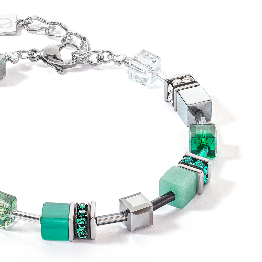 GeoCUBE® Iconic Armband silber-grün