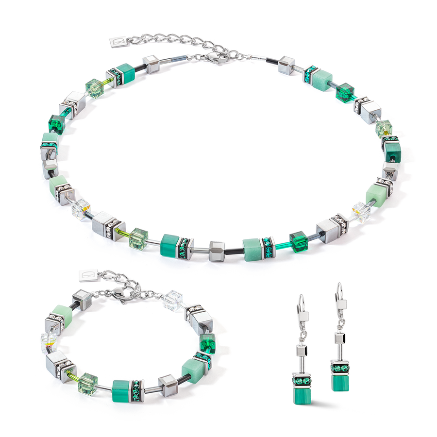 GeoCUBE® Iconic Armband silber-grün