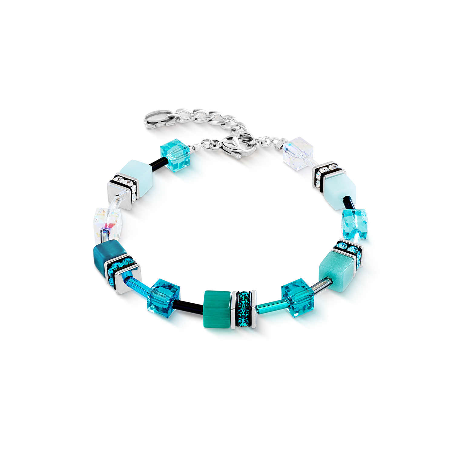 GeoCUBE® Iconic Armband Teal silber von COEUR DE LION