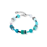 GeoCUBE® Iconic Armband Teal silber