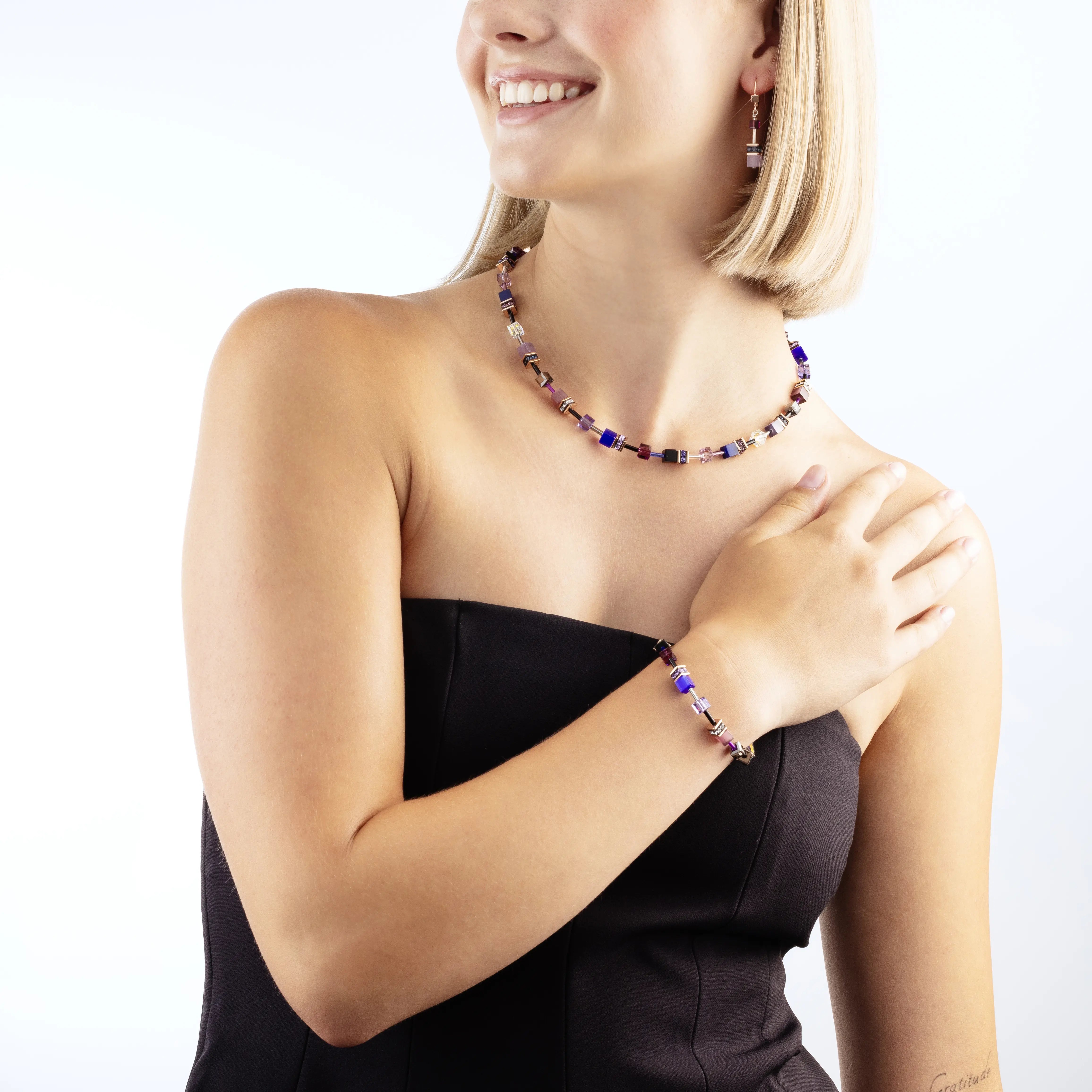 GeoCUBE® Iconic Armband Blue Moon roségold