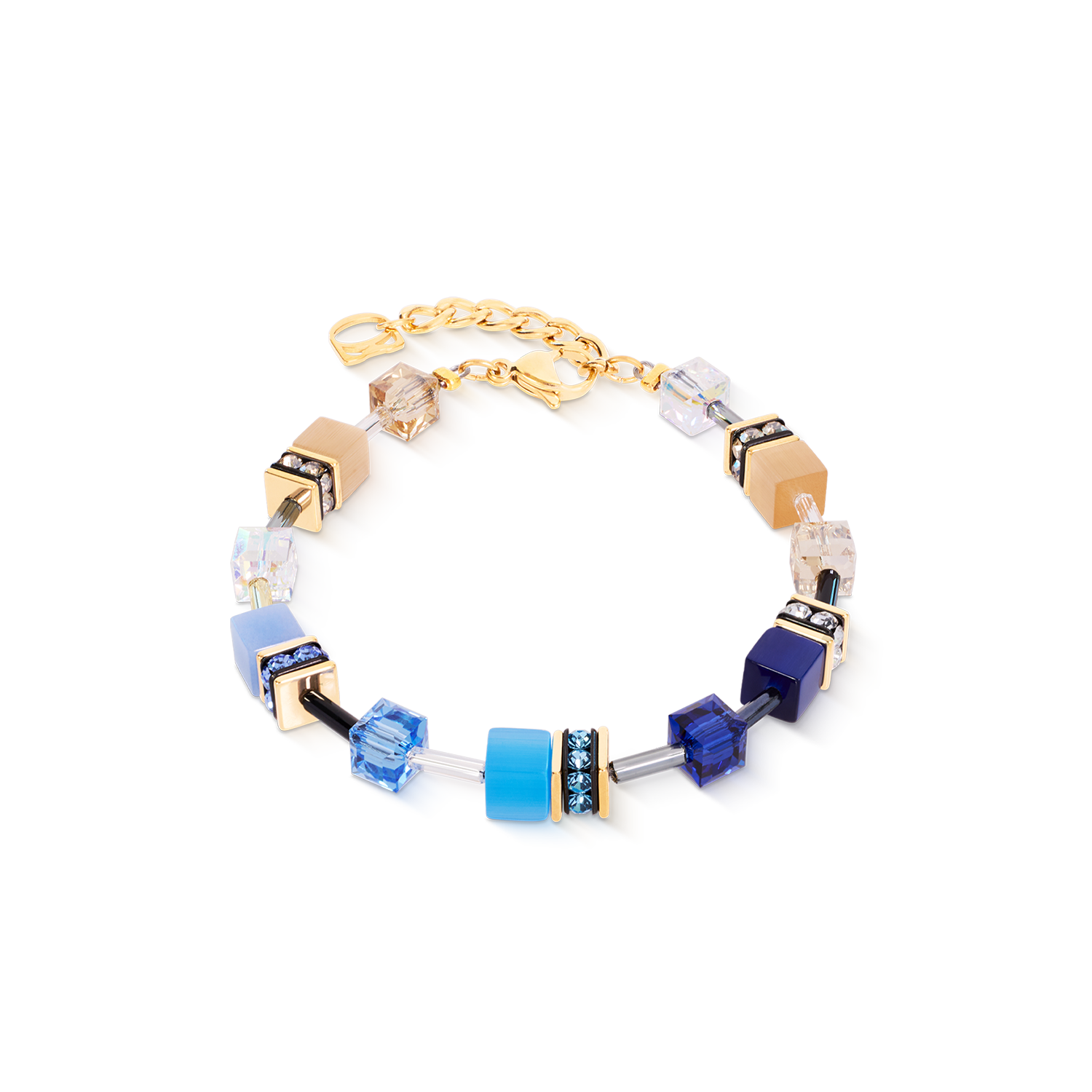 GeoCUBE® Iconic Armband Azure Glow gold