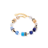 GeoCUBE® Iconic Armband Azure Glow gold