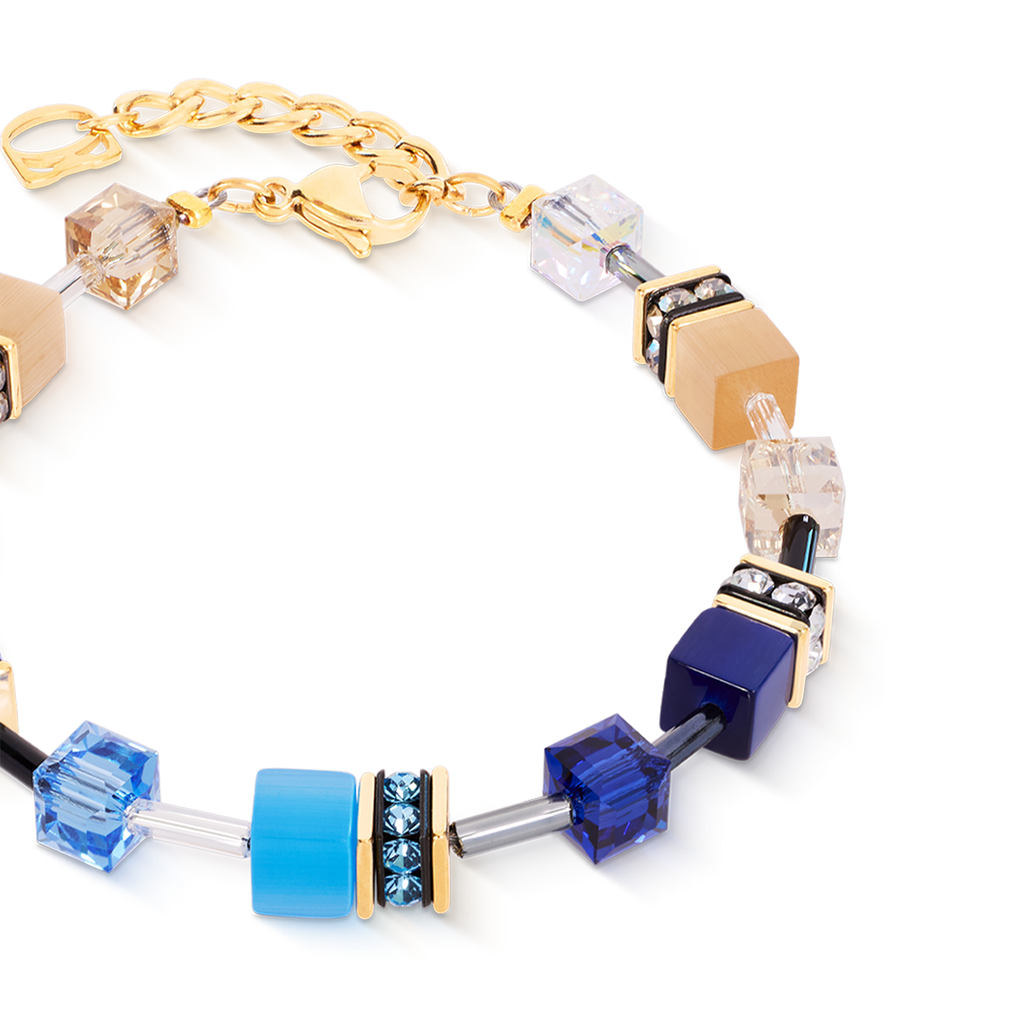 GeoCUBE® Iconic Armband Azure Glow gold