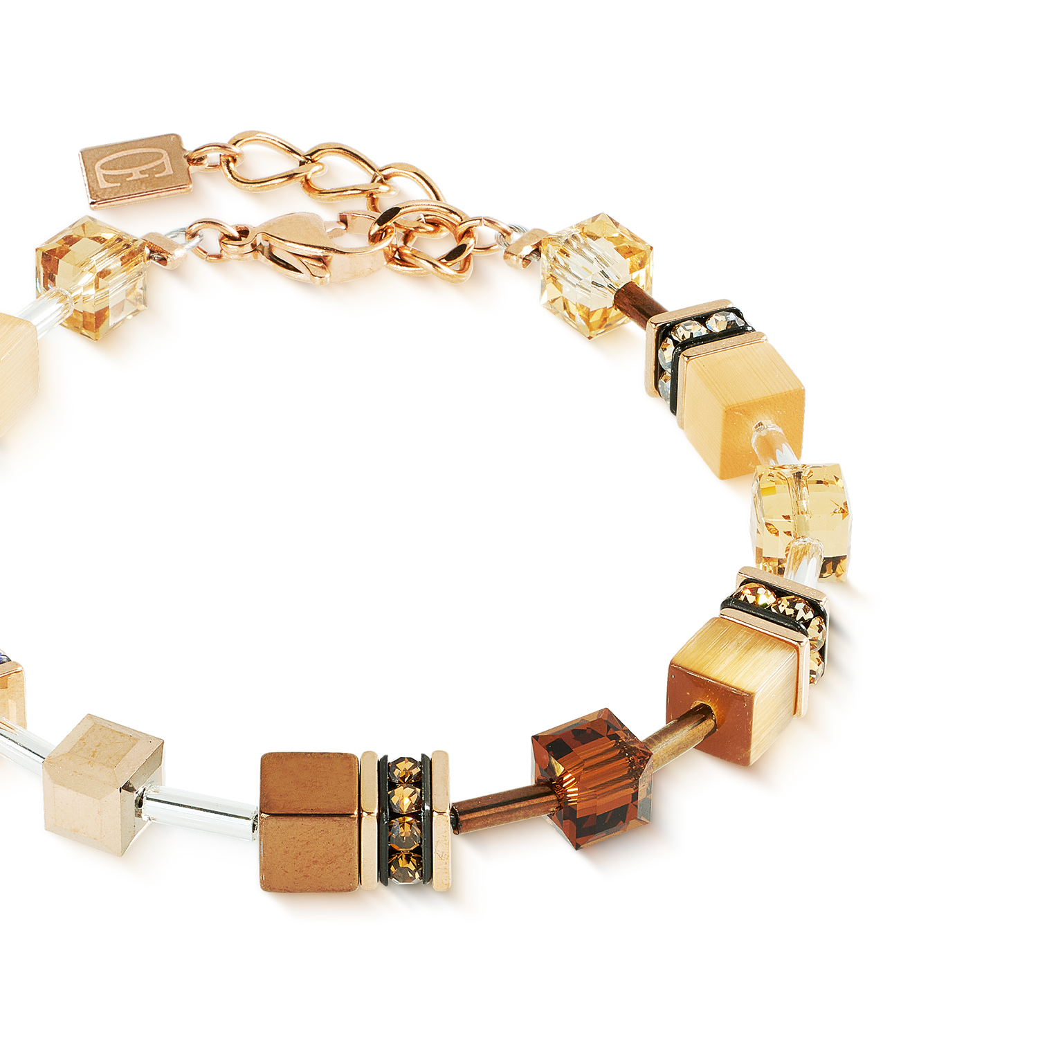 GeoCUBE® Iconic Armband Mocha Mousse von COEUR DE LION – Detailaufnahme