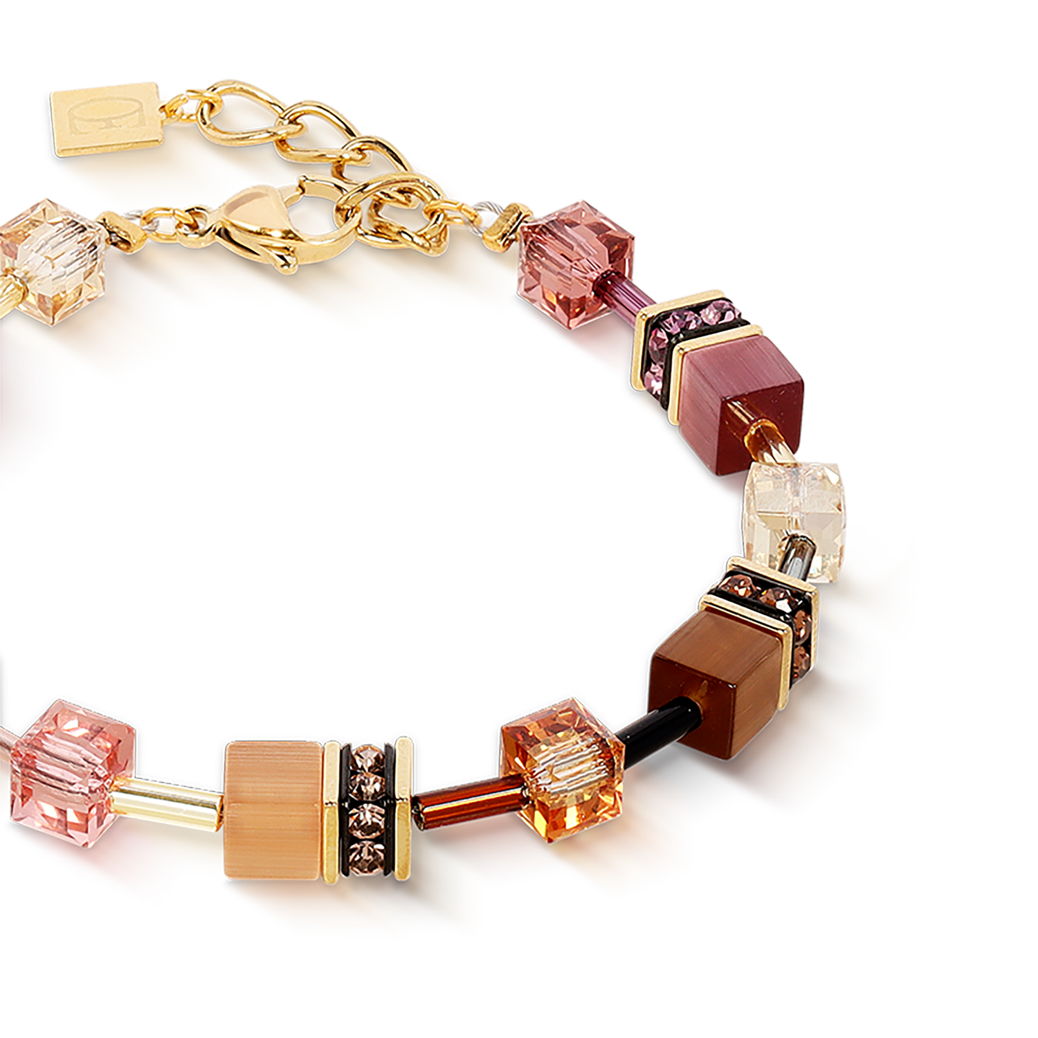GeoCUBE® Iconic Armband golden Blush von COEUR DE LION – Detailaufnahme