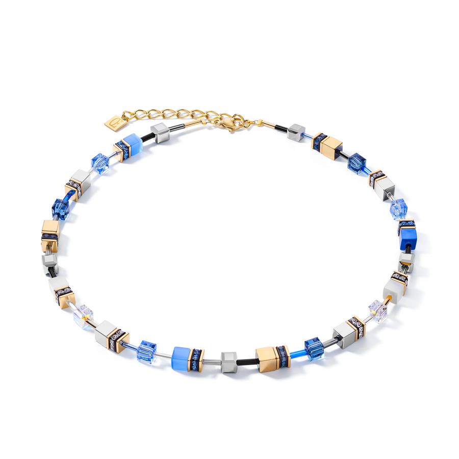 GeoCUBE® Halskette blau-gold